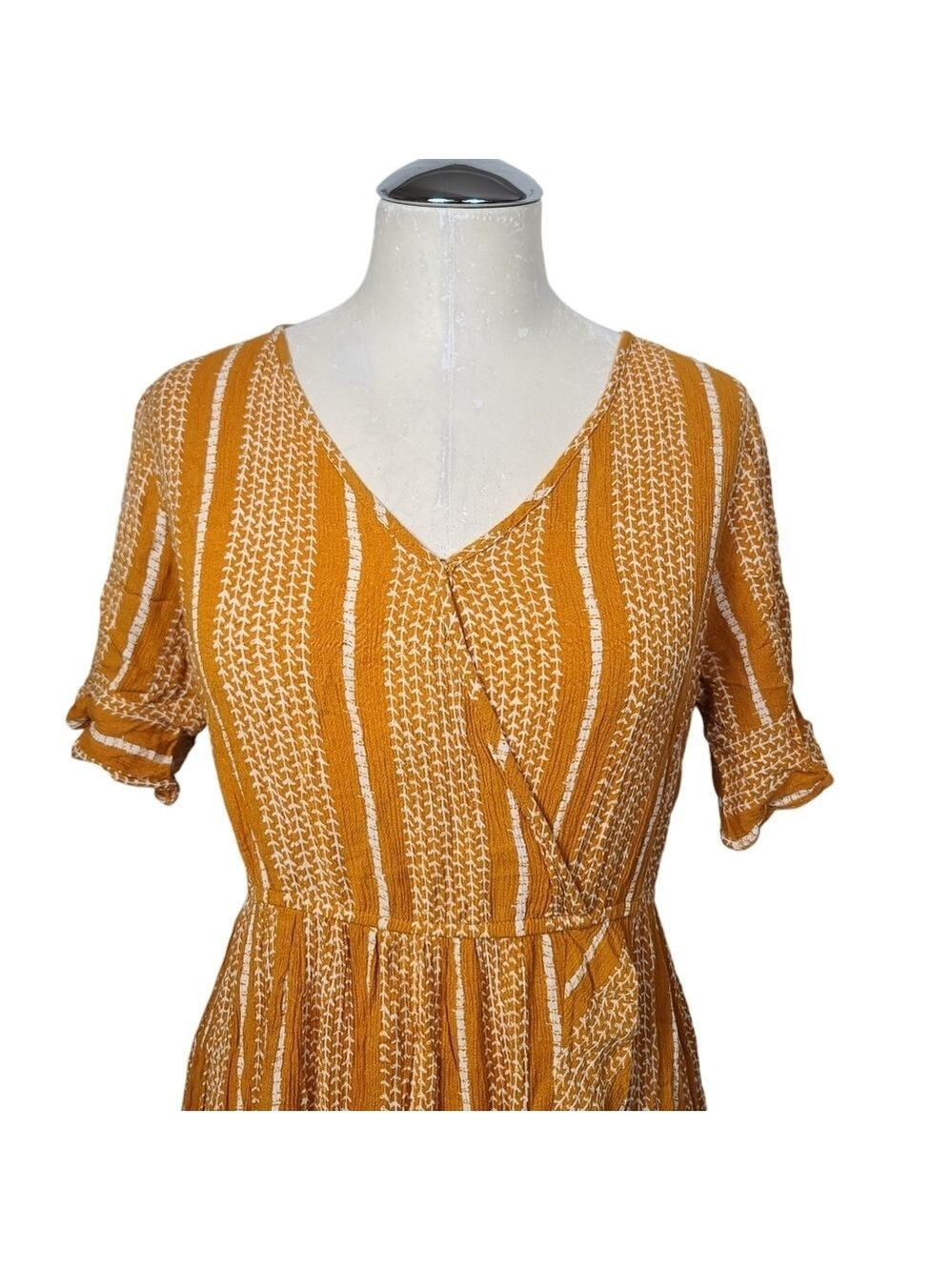 Kori America V Neck Short Sleeves Printed Dress L - Picture 2 of 7